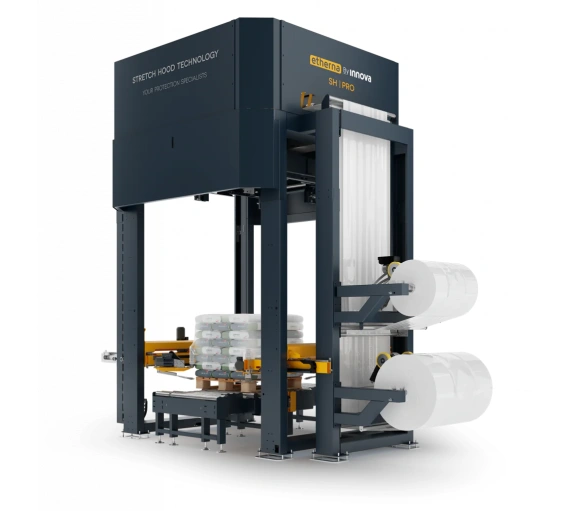 Palečių aptraukimo tampria plėvele įrenginys